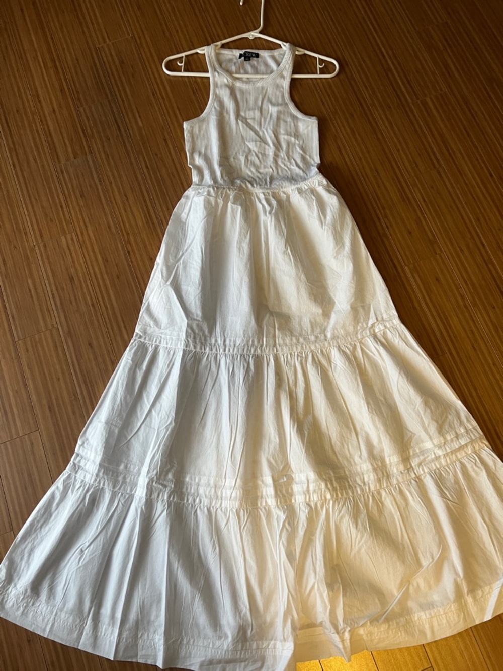 J. Crew White Tiered Maxi Sundress